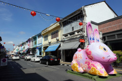 Byggnader i Sino-Portugisisk arkitekturstil, gamla staden, Phuket Town, Phuket.