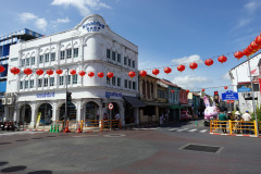 Byggnader i Sino-Portugisisk arkitekturstil, gamla staden, Phuket Town, Phuket.