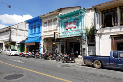 Byggnader i Sino-Portugisisk arkitekturstil, gamla staden, Phuket Town, Phuket.