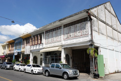 Byggnader i Sino-Portugisisk arkitekturstil, gamla staden, Phuket Town, Phuket.