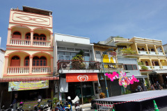 Byggnader i Sino-Portugisisk arkitekturstil, gamla staden, Phuket Town, Phuket.