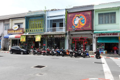 Byggnader i Sino-Portugisisk arkitekturstil, gamla staden, Phuket Town, Phuket.