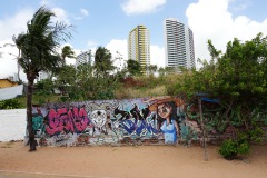 Promenaden längs stranden Via Costeira (sitter ihop med Ponta Negra).