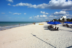 Stranden längs Malecón de Progreso, Progreso.