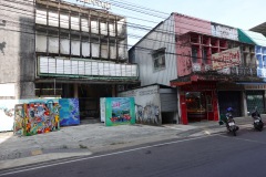 Gatuscen längs Ruangrat Road, Ranong.