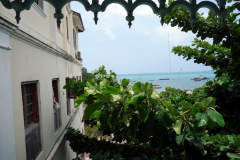 Utsikten från balkongen på Old Dispensary, Stone Town (Zanzibar Town), Unguja.