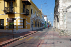 Gatuscen vid mitt hotell, Santa Marta.