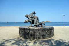 Monument längs strandpromenaden, Santa Marta.