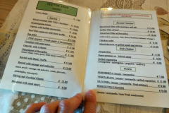Den glutenfria menyn i restaurangen på mitt hotell, San Marino.