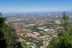 Utsikten från San Marino över Italien och Adriatiska havet, San Marino.