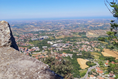 Utsikten från leden över Italien och Adriatiska havet, San Marino.