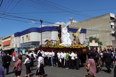Religiös procession, Centro Histórico, San Salvador.