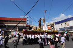 Religiös procession, Centro Histórico, San Salvador.