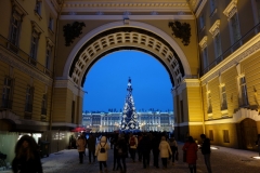 Generalstabsbyggnadens vackra valvport, Sankt Petersburg.