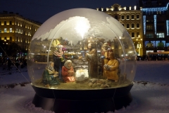 Julkrubban vid Kazankatedralen, Sankt Petersburg.