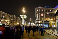 Gatuscen längs Nevsky Prospekt, Sankt Petersburg.