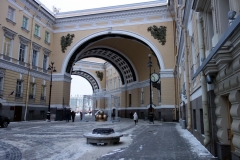 Generalstabsbyggnadens vackra valvport, Sankt Petersburg.