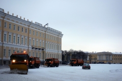 Plogning av Palatstorget, Sankt Petersburg.