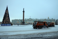 Plogning av Palatstorget, Sankt Petersburg.