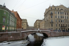 Arkitekturen längs Mojka-kanalen, Sankt Petersburg.