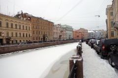 Arkitekturen längs Mojka-kanalen, Sankt Petersburg.