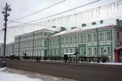 Vacker arkitektur, Vasilyevsky island, Sankt Petersburg.