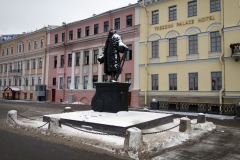 Vacker arkitektur, Vasilyevsky island, Sankt Petersburg.