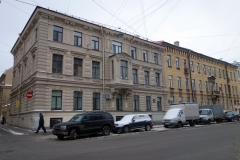 Vacker arkitektur, Vasilyevsky island, Sankt Petersburg.
