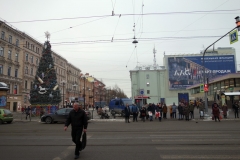 Övergångsstället vid Vasileostrovskaya metrostation, Vasilyevsky island, Sankt Petersburg.