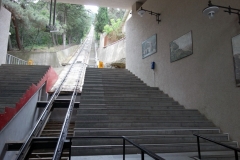 Bergbanan upp till Mtatsminda Park, Tbilisi.