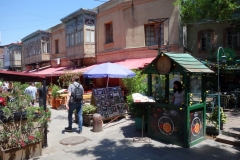 Restauranger på rad längs gatan Erekle II, Tbilisi.