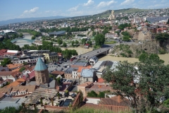 Utsikten över centrala Tbilisi från Narikala Fortress.