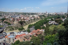 Utsikten över centrala Tbilisi från Narikala Fortress.