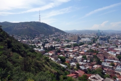 Utsikten över centrala Tbilisi från Narikala Fortress.