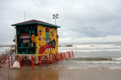Livräddartorn på stranden i centrala Tel Aviv.