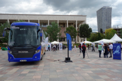 EU-utställning , Skanderbeg Square, Tirana.