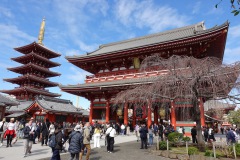Sensoji Five-Storied Pagoda och Sensoji Hozomon Gate, Tokyo.