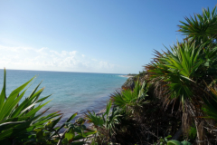 Kusten vid Zona Arqueológica de Tulum.