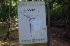 Karta över Zona arqueológica de Cobá vid områdets entré.