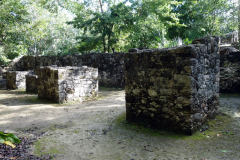 Maya-ruiner från någonstans mellan 600-900 e Kr., Grupo Macanxoc, Zona arqueológica de Cobá.