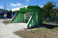Collectivo-stopp vid Federal Highway 307 vid avfarten till Akumal. i södergående riktning (mot Tulum).
