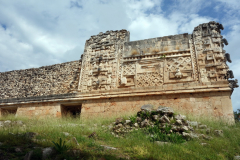 Traditionella maya-symboler på byggnad, Uxmal.