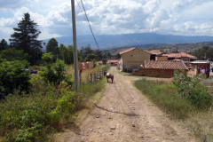 Vid entrén till Hostal Renacer, Villa de Leyva.