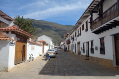 Gatuscen i centrala Villa de Leyva.