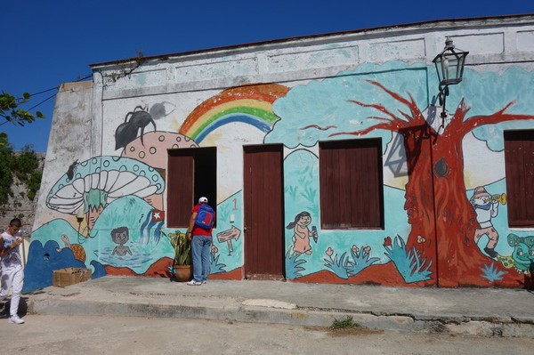 Grafitti på del av Fortaleza de San Carlos de la Cabana, Havanna.