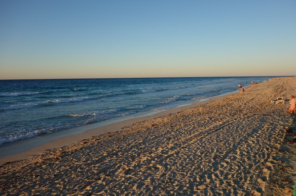 Solnedgång över straits of Florida, Varadero beach, Varadero.