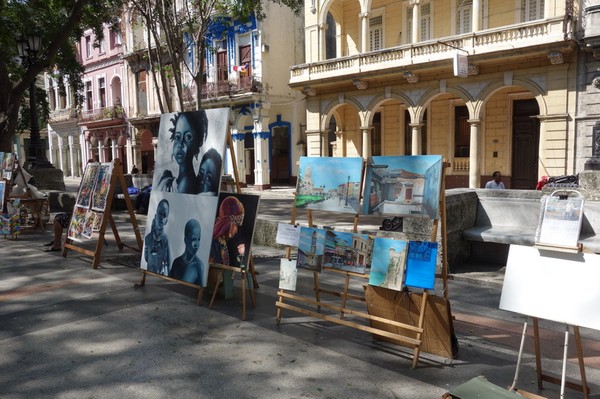 Konst längs Pradon, Centro Habana, Havanna.