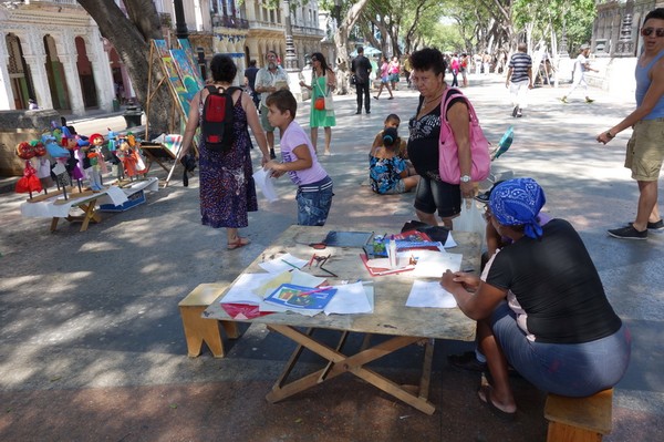 Konst längs Pradon, Centro Habana, Havanna.