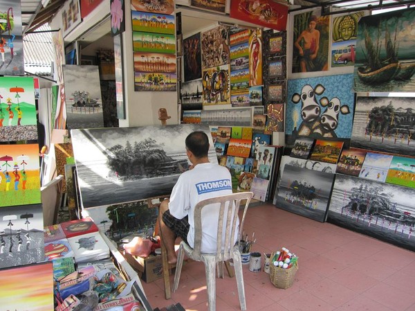 Konstnär, Sanur beach, Bali.