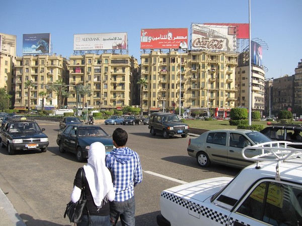 Tahrirtorget (Befrielsetorget), centrala Kairo.